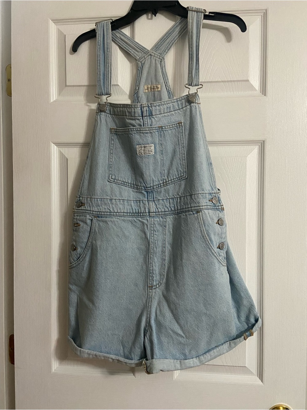 Levi’s Light Blue Denim Short Overalls